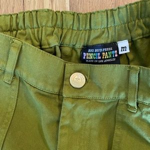 Big Bud Press Pencil Pants - size M - Bright Olive